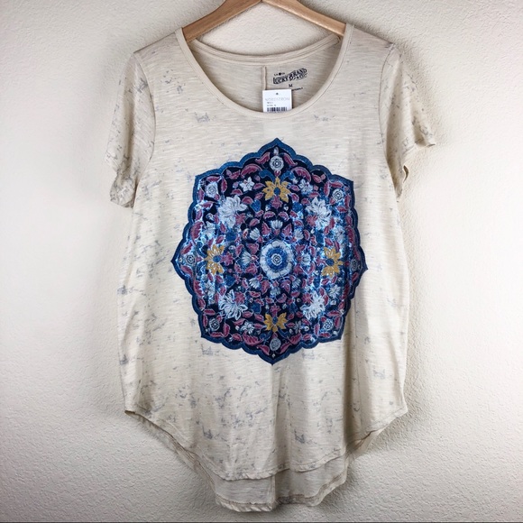 Lucky Brand Tops - [Lucky Brand] Metallic Mandala T - Sz M - NWT